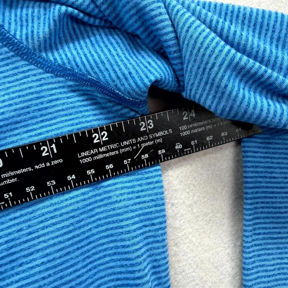 Under Armour 1/4 Zip Pullover Mens‎ L Blue Striped Threadborne HeatGear Athletic